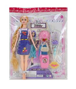 11.5寸30厘米9关节实身彩印眼时尚芭比娃娃+手机+包包+帽子+项链+相机+雨伞公主娃娃 - OBL10392185