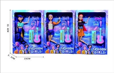 3款窗盒11寸实身活动关节时尚休闲猎魔女团芭芘配乐器配件 - OBL10392201