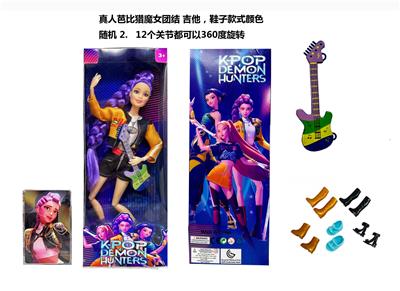 K-POP 猎魔女团真人版11.5寸12关节实身带Rumi鲁米打歌芭比带金貂卡片一张带摇滚吉他 - OBL10392742