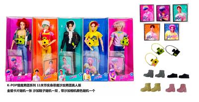 1比1 K-POP 猎魔男团真人版  11.5寸11关节实身 5人猎魔男团 带金貂卡片一张    带猎魔照相机 - OBL10393079