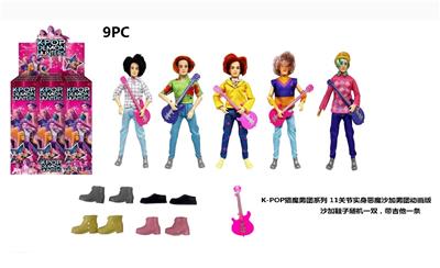 1比1 K-POP 猎魔男团动画版  11.5寸11关节实身Baby saia - ABBy  - Mystery - Jinu-Romane  猎魔乐队 5款9PC混装带吉他带鞋子 - OBL10393087