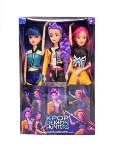 K-POP 猎魔女团真人版11.5寸12关节实身Rumi鲁米打歌芭比3人混装，金貂卡片一张 - OBL10393147