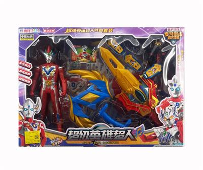 31.5CM专利超人（声光）+双重剑（声光）+盾剑（声光）+怪兽+卡片 - OBL10395182