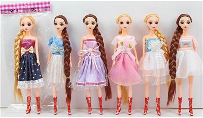 12寸30厘米9关节 实身3D眼长辫时尚芭比娃娃 多款混装 - OBL10395405