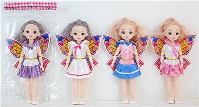 12寸30厘米23关节实身3D真眼时尚萝莉娃娃+蝴蝶翅膀多款混装 - OBL10395414