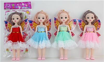 12寸30厘米21关节实身3D真眼网纱花边裙萝莉娃娃带蝴蝶翅膀多款混装 - OBL10395419