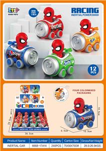 惯性易拉罐车，带口哨（蜘蛛侠12只装/盒） - OBL10395577