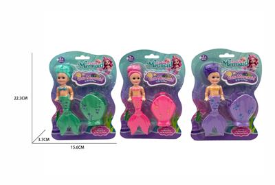 5寸贝壳美人鱼套装(3色混装) - OBL10396356