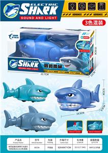 按压鲨鱼玩具带灯光音乐（包电3粒AG13) - OBL10396726