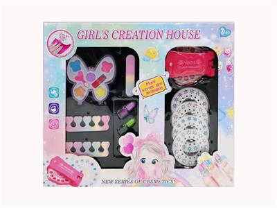 跨境儿童彩妆儿童化妆品饰品美甲梳扮女孩玩具过家家新款DIY饰品化妆品套装 - OBL10396946