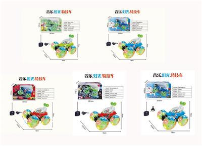 翻斗灯光音乐特技遥控车(包电USB）六款混装 - OBL10397216