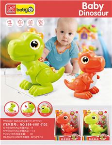 多功能灯光音乐恐龙婴儿、婴童玩具触摸滑行恐龙、宝宝安抚益智早教、触摸即可发声、睡眠安抚、动物声音认知、亲子互动（橙红色） - OBL10398564