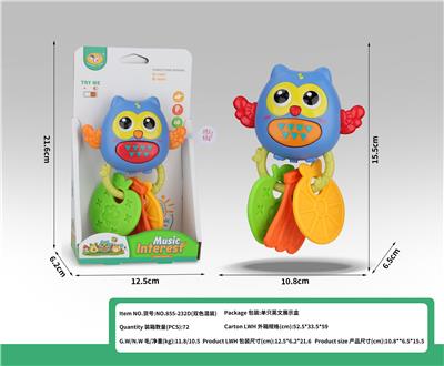 猫头鹰牙胶摇铃 （红/橙2色混装） - OBL10398924