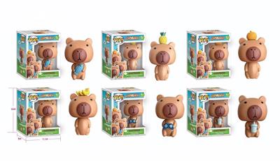 卡皮巴拉单只盒装（搪胶头，PVC身体）6款混 - OBL10400974