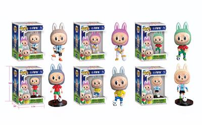 足球拉布布单只盒装（搪胶头，PVC身体）6款混 - OBL10400976