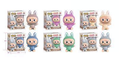 坐姿拉布布公仔单只盒装 （PVC材质）6款混 - OBL10400977