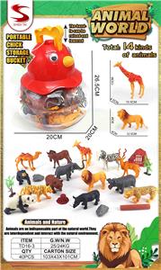 咕咕鸡动物收纳桶（14PCS ANIMALS） - OBL10404261