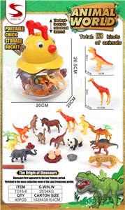 咕咕鸡动物收纳桶（13PCS ANIMALS） - OBL10404266
