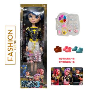  K-POP 彩虹猎魔女团真人版22寸吹瓶身体带主题曲音乐芭比带5件套的真人化妆品油带金貂卡片一张 - OBL10404459