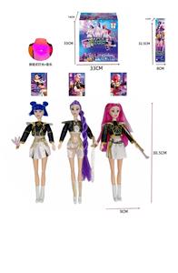 猎魔女团 K-POP 带七彩灯光音乐带卡片带猎魔刀，猎魔剑。猎魔叉 11寸13关节实身盲盒包装 12PCS - OBL10404500