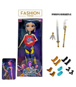 K-POP彩虹猎魔系列 1比1   带七彩灯光音乐12寸12关节实身真玻璃眼珠惊喜猎魔女团娃娃带耳环带一条猎魔三交叉带金貂卡片一张 - OBL10404564