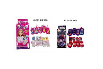 Music, lighting, flip phone (barbie, spider man), two mixed designs - OBL10405034