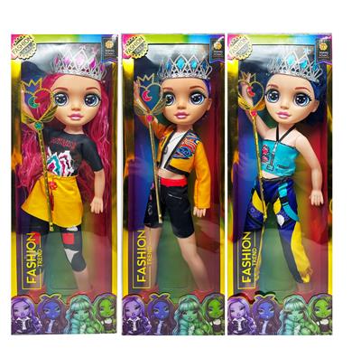 卡通12D  真眼珠28寸吹瓶猎魔娃娃带音乐主题曲带超大皇冠带金貂魔法棒 3款混装 - OBL10405556