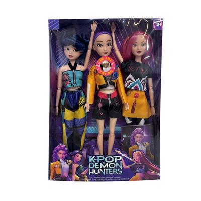 11寸实身11关节K-POP猎魔女团娃娃带主题音乐(3只装) - OBL10406974