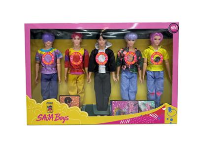 11寸实身11关节K-POP猎魔男团娃娃带主题音乐（5只装） - OBL10406991