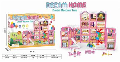 DIY娃娃屋(GCC) 拼装别墅DIY别墅过家家别墅屋娃娃别墅公主别墅套装 - OBL10411761