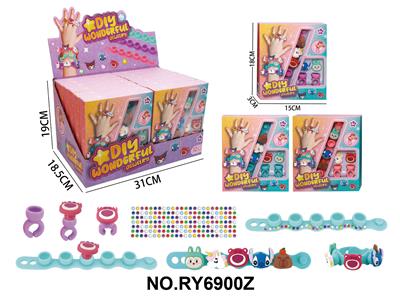 三丽鸥卡通DIY戒指手链三款混装 - OBL10411962