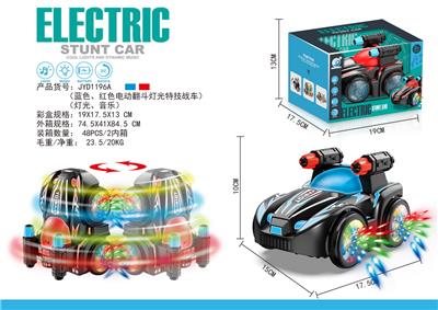 电动旋转灯光特技战车
（红、蓝两色混装）3AA不包电 - OBL10413594