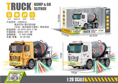 电动万向/滑行双功能（灯光、音乐搅拌工程车）两色混装，3AA不包电 - OBL10413612