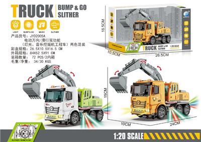 电动万向/滑行双功能（灯光、音乐挖掘机工程车）两色混装，3AA不包电 - OBL10413615