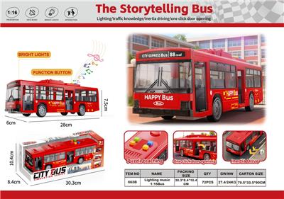 1：24惯性可开门公交巴士带灯光音乐 - OBL10413729