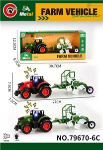 灯光声音合金回力农夫车拖风车 - OBL10414049