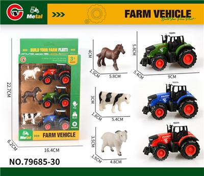 3只装合金回力农夫车+3动物 - OBL10414107