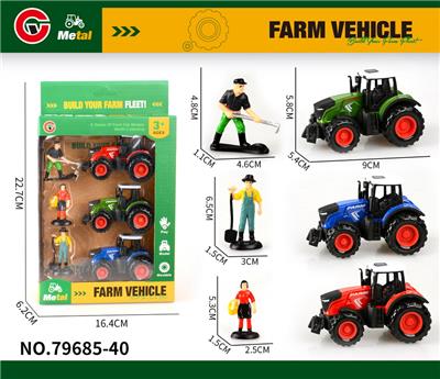 3只装合金回力农夫车+3人偶 - OBL10414109