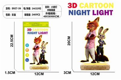 新款卡通发光小夜灯-疯狂动物城 - OBL10414161