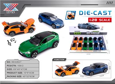 1:28 合金车模 小米YU7 灯光音乐 4开门 回力（12只装） - OBL10415591