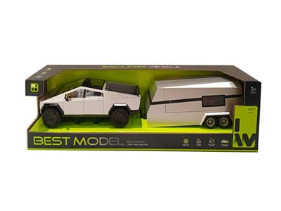 特斯拉皮卡 房车 仿真惯性车（带灯光音效，可开门，方向盘有音效） - OBL10415619