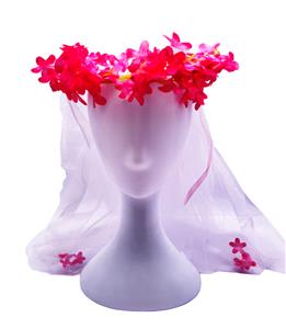 带电闪光双层纱加小花头纱 - OBL10415957