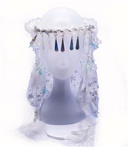 带电闪光头纱加绒毛加吊饰 - OBL10415959