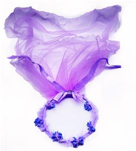 普通6朵小花加毛条头饰加纱 - OBL10415963