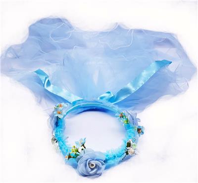 普通头饰加双层纱加3朵立体花 - OBL10415982