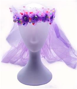 带电闪光单层纱加5朵花头纱 - OBL10415983