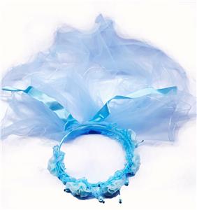 普通头饰加单层纱加5朵立体花 - OBL10415986