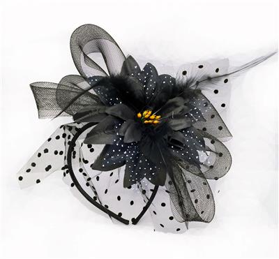 头饰加丝带礼花加黑花 - OBL10416003