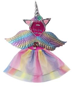 彩色翅膀加独角头饰加双层裙子三件套 - OBL10416161