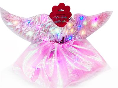 吊卡翅膀带电闪光加裙子两件套 - OBL10416177